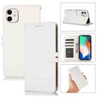 For iPhone 11 Cross Texture Horizontal Flip Leather Phone Case (White) - 1