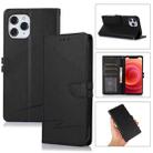 For iPhone 12 Pro Cross Texture Horizontal Flip Leather Phone Case(Black) - 1