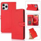 For iPhone 12 Pro Cross Texture Horizontal Flip Leather Phone Case(Red) - 1