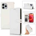 For iPhone 12 Pro Max Cross Texture Horizontal Flip Leather Phone Case(White) - 1