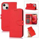 For iPhone 13 mini Cross Texture Horizontal Flip Leather Phone Case (Red) - 1