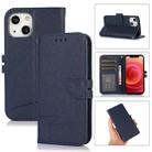 For iPhone 13 mini Cross Texture Horizontal Flip Leather Phone Case (Dark Blue) - 1