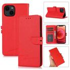 For iPhone 13 Cross Texture Horizontal Flip Leather Phone Case(Red) - 1