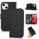 For iPhone 13 Pro Cross Texture Horizontal Flip Leather Phone Case (Black) - 1