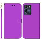 For Infinix Note 12 G96/X670 Imitated Mirror Surface Horizontal Flip Leather Phone Case(Purple) - 1