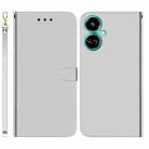 For Tecno Camon 19 Pro 5G Imitated Mirror Surface Horizontal Flip Leather Phone Case(Silver) - 1