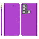 For Tecno Spark 6 GO Imitated Mirror Surface Horizontal Flip Leather Phone Case(Purple) - 1