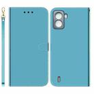 For Tecno Pop 6 No Fingerprints Imitated Mirror Surface Horizontal Flip Leather Phone Case(Blue) - 1