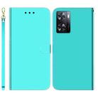 For OPPO A57 2022 4G/A57 2022 5G/Realme Q5i/Realme V23 5G/Realme Narzo 50 5G/A77 5G Imitated Mirror Surface Horizontal Flip Leather Phone Case(Mint Green) - 1