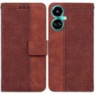 For Tecno Camon 19 Geometric Embossed Leather Phone Case(Brown) - 1