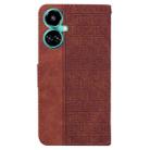For Tecno Camon 19 Geometric Embossed Leather Phone Case(Brown) - 3