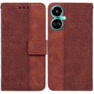 For Tecno Camon 19 Pro 5G Geometric Embossed Leather Phone Case(Brown) - 1