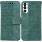 For Tecno Pova 3 LE7 Geometric Embossed Leather Phone Case(Green) - 1