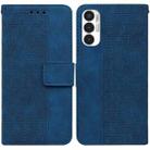 For Tecno Pova 3 LE7 Geometric Embossed Leather Phone Case(Blue) - 1