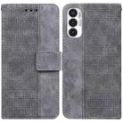 For Tecno Pova 3 LE7 Geometric Embossed Leather Phone Case(Grey) - 1