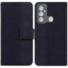 For Tecno Spark 6 GO Geometric Embossed Leather Phone Case(Black) - 1