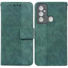 For Tecno Spark 6 GO Geometric Embossed Leather Phone Case(Green) - 1