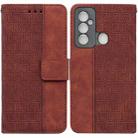 For Tecno Spark 6 GO Geometric Embossed Leather Phone Case(Brown) - 1