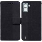 For Tecno Pop 6 No Fingerprints Geometric Embossed Leather Phone Case(Black) - 1