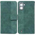 For Tecno Pop 6 No Fingerprints Geometric Embossed Leather Phone Case(Green) - 1