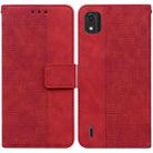 For Nokia C2 2nd Edition Geometric Embossed Leather Phone Case(Red) - 1