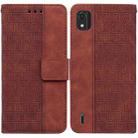 For Nokia C2 2nd Edition Geometric Embossed Leather Phone Case(Brown) - 1