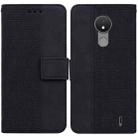 For Nokia C21 Geometric Embossed Leather Phone Case(Black) - 1