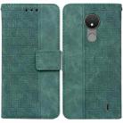 For Nokia C21 Geometric Embossed Leather Phone Case(Green) - 1