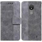 For Nokia C21 Geometric Embossed Leather Phone Case(Grey) - 1