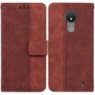 For Nokia C21 Geometric Embossed Leather Phone Case(Brown) - 1