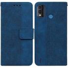 For Nokia G11 Plus Geometric Embossed Leather Phone Case(Blue) - 1