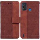For Nokia G11 Plus Geometric Embossed Leather Phone Case(Brown) - 1