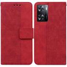 For OPPO A57 2022 4G/A57 2022 5G/Realme Q5i/Realme V23 5G/Realme Narzo 50 5G/A77 5G Geometric Embossed Leather Phone Case(Red) - 1