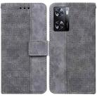 For OPPO A57 2022 4G/A57 2022 5G/Realme Q5i/Realme V23 5G/Realme Narzo 50 5G/A77 5G Geometric Embossed Leather Phone Case(Grey) - 1