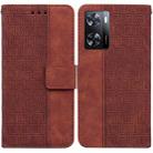 For OPPO A57 2022 4G/A57 2022 5G/Realme Q5i/Realme V23 5G/Realme Narzo 50 5G/A77 5G Geometric Embossed Leather Phone Case(Brown) - 1