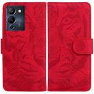 For Infinix Note 12 G96/X670 Tiger Embossing Pattern Horizontal Flip Leather Phone Case(Red) - 1