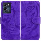 For Infinix Note 12 G96/X670 Tiger Embossing Pattern Horizontal Flip Leather Phone Case(Purple) - 1