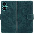 For Tecno Camon 19 Tiger Embossing Pattern Horizontal Flip Leather Phone Case(Green) - 1