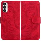 For Tecno Pova 3 LE7 Tiger Embossing Pattern Horizontal Flip Leather Phone Case(Red) - 1