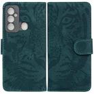 For Tecno Spark 6 GO Tiger Embossing Pattern Horizontal Flip Leather Phone Case(Green) - 1