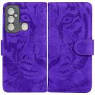 For Tecno Spark 6 GO Tiger Embossing Pattern Horizontal Flip Leather Phone Case(Purple) - 1
