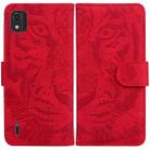 For Nokia C2 2nd Edition Tiger Embossing Pattern Horizontal Flip Leather Phone Case(Red) - 1