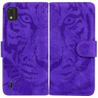 For Nokia C2 2nd Edition Tiger Embossing Pattern Horizontal Flip Leather Phone Case(Purple) - 1