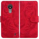 For Nokia C21 Tiger Embossing Pattern Horizontal Flip Leather Phone Case(Red) - 1