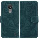 For Nokia C21 Tiger Embossing Pattern Horizontal Flip Leather Phone Case(Green) - 1