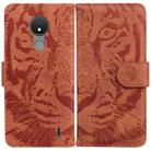 For Nokia C21 Tiger Embossing Pattern Horizontal Flip Leather Phone Case(Brown) - 1