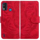 For Nokia G11 Plus Tiger Embossing Pattern Horizontal Flip Leather Phone Case(Red) - 1