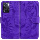 For OPPO A57 2022 4G/A57 2022 5G/Realme Q5i/Realme V23 5G/Realme Narzo 50 5G/A77 5G Tiger Embossing Pattern Horizontal Flip Leather Phone Case(Purple) - 1