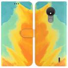 For Nokia C21 Watercolor Pattern Horizontal Flip Leather Phone Case(Autumn Leaf Color) - 1