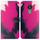 For Nokia C21 Watercolor Pattern Horizontal Flip Leather Phone Case(Berry Color) - 1